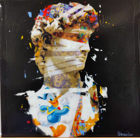 Massimo Pennacchini - "David and Donald Duck" (50 x 50 cm)