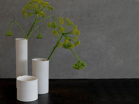 1220℃ Wide Porcelain Vase (White)