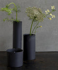 1220℃ Long Porcelain Vase (Black)