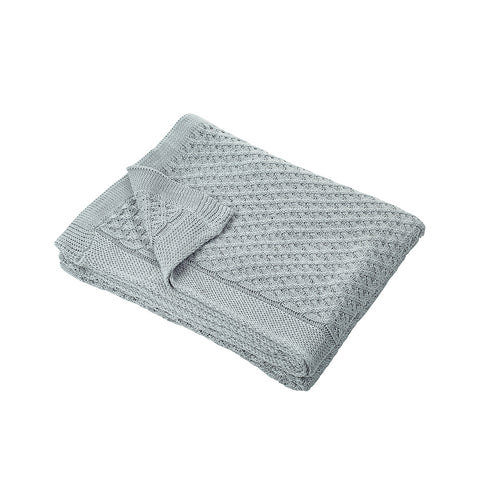 B.Knit Knitted quilt in ascetic - light gray